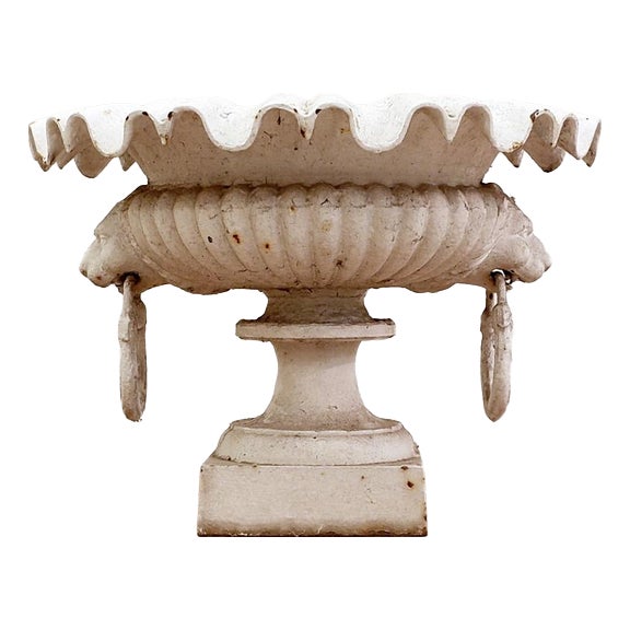 19th Century Cast Iron Basin with Lion Head Handles For Sale