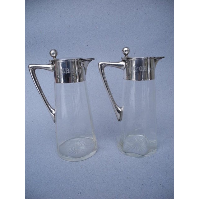 800 Silver Wine Decanters by Wilhelm Binder, 1890s, Set of 2 For Sale - Image 3 of 18