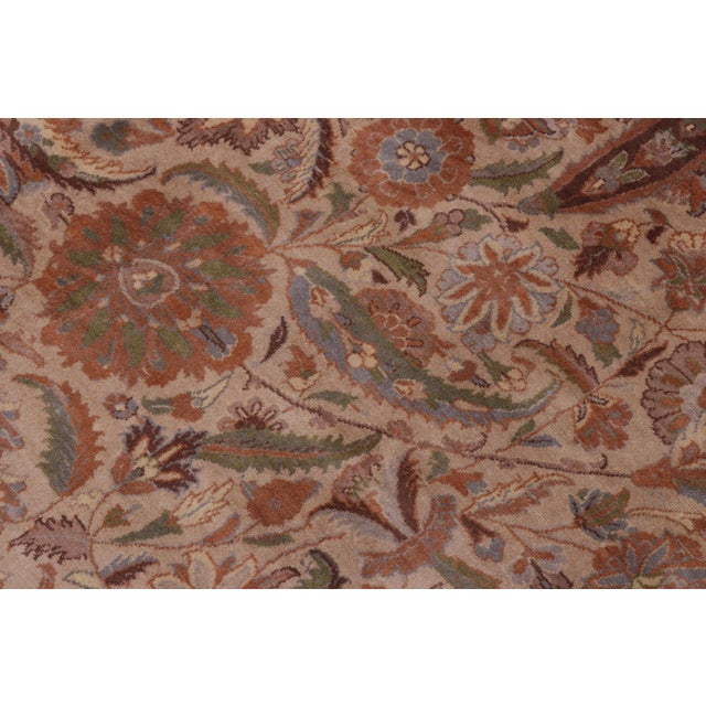 Art Nouveau 1990's Floral Pak-Persian Tan/Gold Wool Rug - 10'0'' X 14'8'' For Sale - Image 3 of 9
