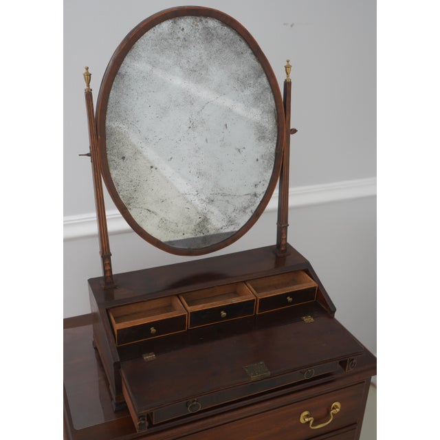 English Antique English Adams Inlaid Dressing Mirror For Sale - Image 3 of 18