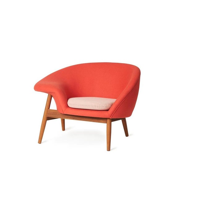 Contemporary Fried Egg Left Lounge Chair in Apple Red by Warm Nordic For Sale - Image 3 of 14