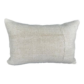 Turkish Hemp Pillow Cushion Natural Beige Pillow Cushion Cover 16" x 24" For Sale