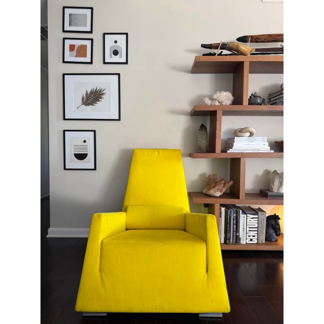 Late 20th Century Ligne Roset Bold Yellow Chartreuse Microfiber Suede Lounge Chair, Made in France For Sale - Image 9 of 12