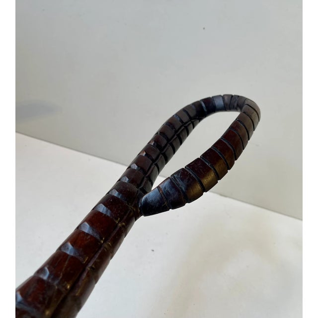 Wood Large Vintage Hand-Carved Dark Wood Crocodile, 1970s For Sale - Image 7 of 11