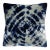 Rousseau Hand Dyed Silk Velvet Pillow, Silver Gray & Indigo Blue Halo Abstract Pattern For Sale