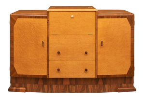 Art Deco Fall Front Cocktail Cabinet in Birdseye Maple from British Emanuel Furniture, 1930s