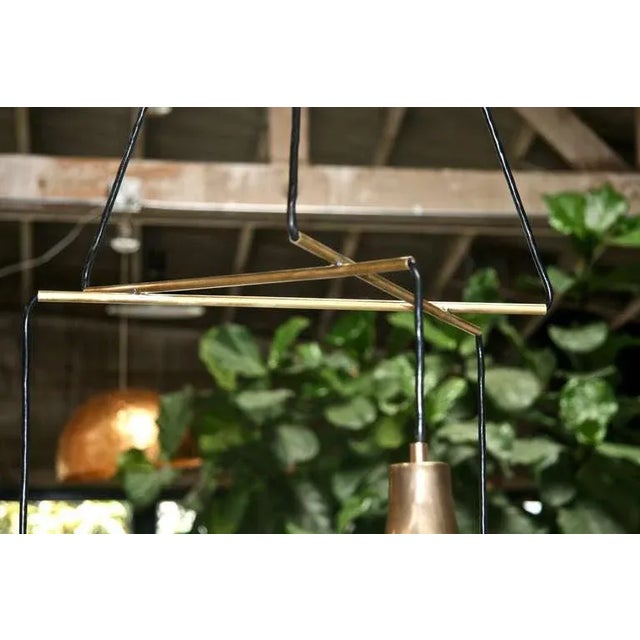 Metal Italian Pendant Chandelier For Sale - Image 7 of 10