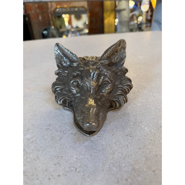 Vintage Silver-Tone Fox Head Paper Clip, Desk Accessory For Sale - Image 4 of 6