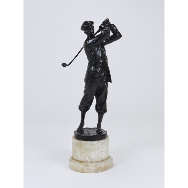 Metal Golf Player Harry Vardon Bronze Statue by Richard Thuss, Vienna, 1925 For Sale - Image 7 of 18