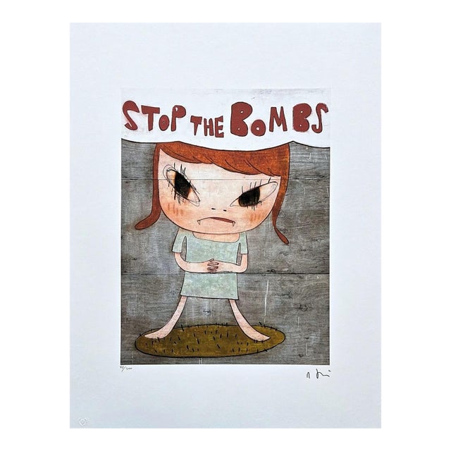 After Nara Yoshitomo, Stop the Bombs., 1990s, Limited Edition Lithograph For Sale