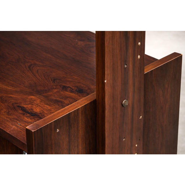 Wood Brazilian Modern Adjustable Bookshelf With Cabinets in Rosewood, Brazil, 1960s For Sale - Image 7 of 7