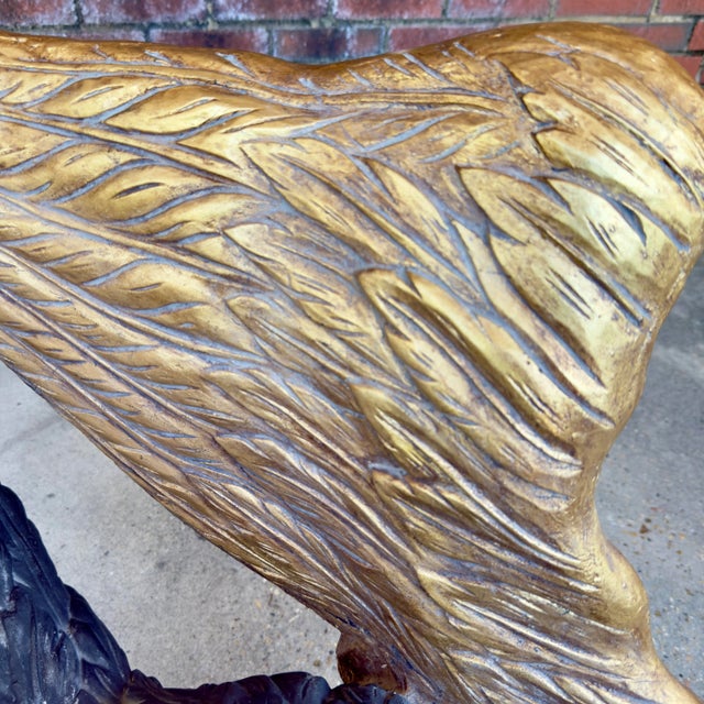 Gold Vintage Hollywood Regency Parcel Gilt Swan Pedestal Dining Table Base - Newly Painted For Sale - Image 8 of 13