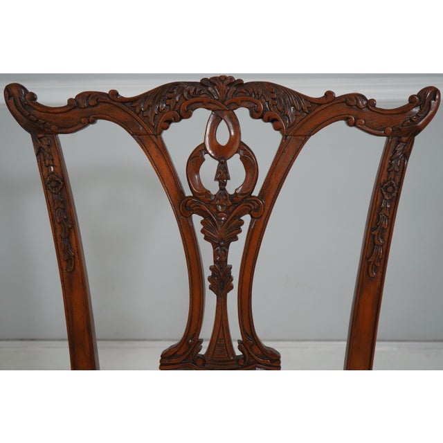 1980s Carved Mahogany Chippendale Style Chair W. Claw Feet For Sale - Image 5 of 18
