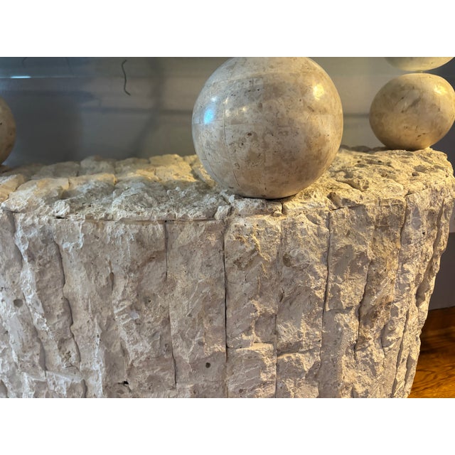 1980s Tessellated Mactan Stone Console Table – Maitland-Smith Style For Sale - Image 4 of 4