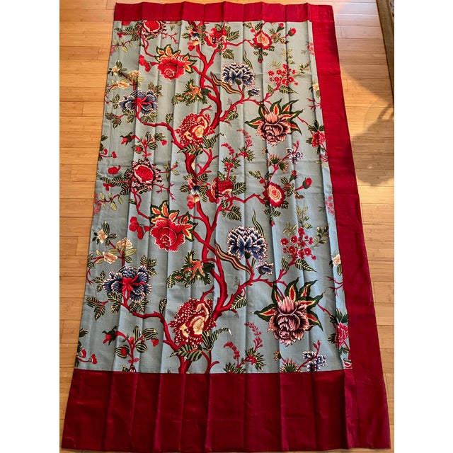 French Mid 20th Century Scalamandre Floral Drapes - Set of 4 For Sale - Image 3 of 7
