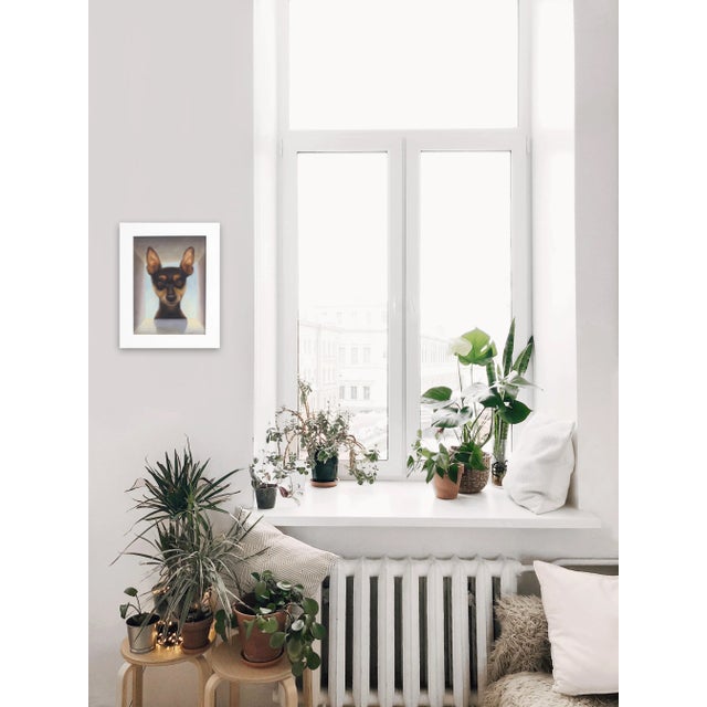 Paint Original Framed Cute Dog Artwork "Was Up" Oil Painting by Stuart Dunkel For Sale - Image 7 of 9