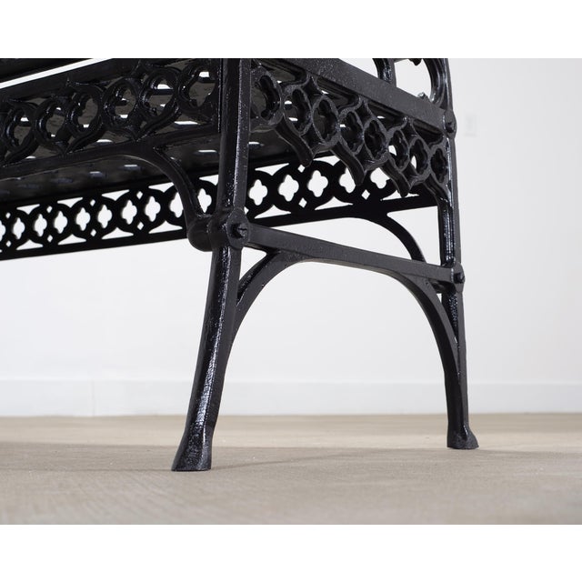 English Coalbrookdale Style Cast Gothic Revival Garden Bench For Sale - Image 13 of 18