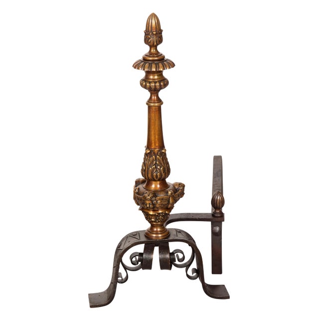 Renaissance Style Bronze Andirons - A Pair For Sale - Image 10 of 13