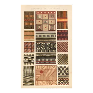 Antique Owen Jones Grammar of Ornament Savage Tribes Pattern