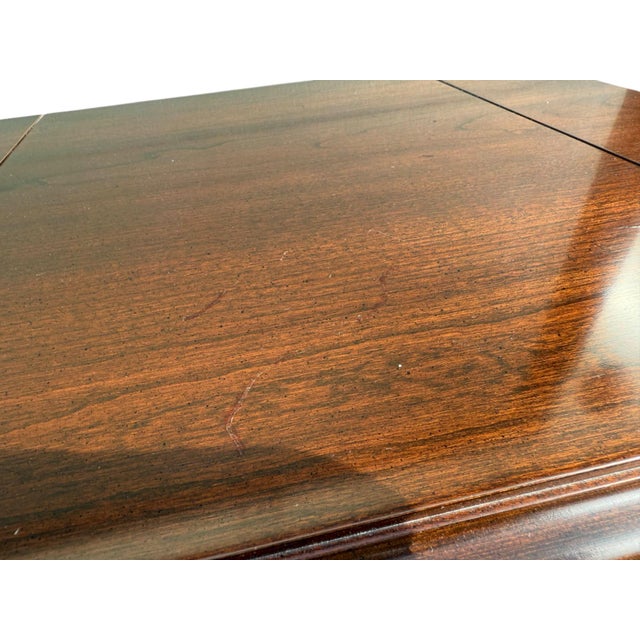 Ethan Allen Georgian Court Cherry Flip Top Rolling Buffet Server For Sale - Image 9 of 12