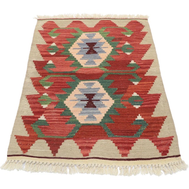 Tribal Vintage Persian Shiraz Kilim Rug - 02'00 X 02'10 For Sale - Image 3 of 9