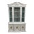 Vintage Two Piece Glass Front China Cabinet in White For Sale