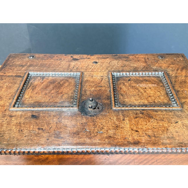 Continental Strong Box of Iron-Bound Walnut From the Renaissance For Sale - Image 11 of 14