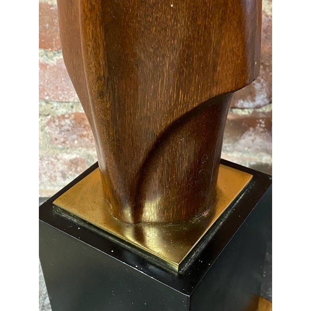 Sculpted Walnut Laurel Table Lamps, a Pair For Sale - Image 11 of 13