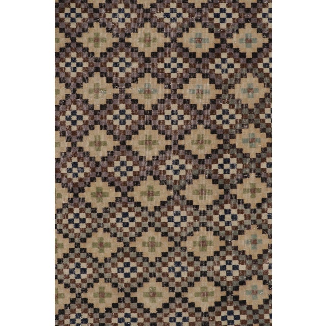 Vintage Distressed Rug With Diamond Mosaic and Geometric Borders - Rug & Kilim For Sale In New York - Image 6 of 10