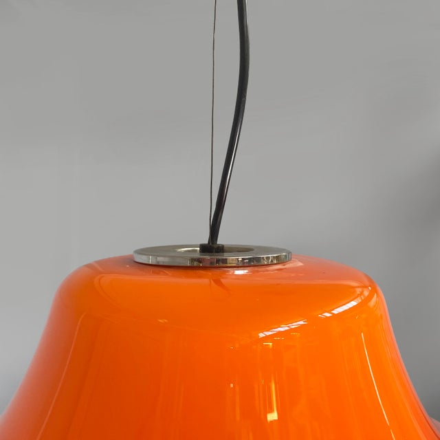 Mid-Century Modern Italian Pendant in Orange Glass and White Metal, 1970s For Sale - Image 14 of 16