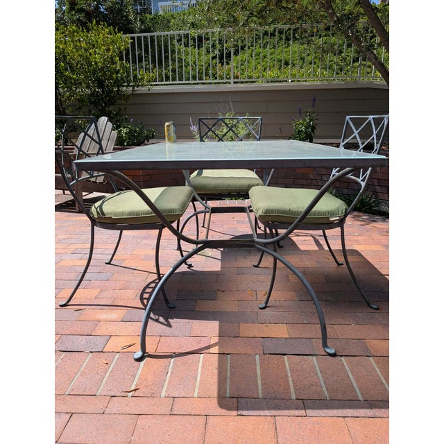 1950s Mid-Century Wrought-Iron Patio Set For Sale - Image 5 of 11