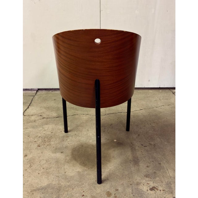 Wood 1980s Costes" Curved Mahogany or Grey Oak Plywood Armchair by P. Stark for Driade Aleph Ubik Furniture For Sale - Image 7 of 12