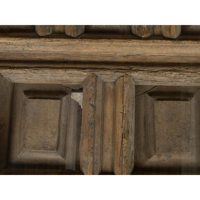Contemporary Coffee Table Made with Antique Door Fragment on Custom Iron Base For Sale - Image 12 of 12