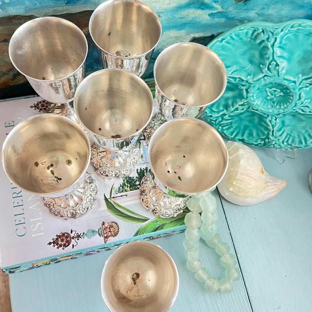 Vintage Reed & Barton "Burgundy" Silverplated Goblets - Set of 7 For Sale - Image 14 of 15