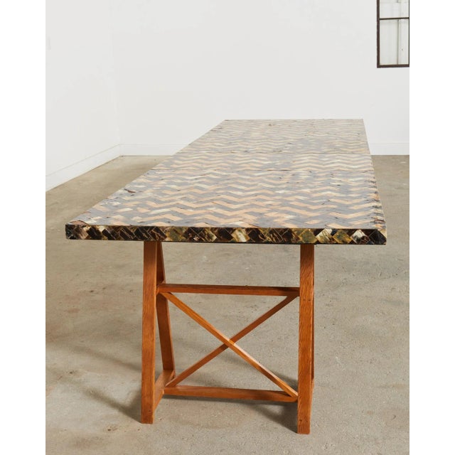 Mid 20th Century Tessellated Horn Dining Table With Leaves Designed by Thomas Britt For Sale - Image 5 of 12