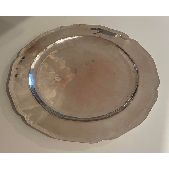 Antique Arts & Crafts Hammered Silverplate Chargers - Set of Four For Sale - Image 6 of 8