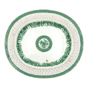 Green Fitzhugh Reticulated Plate, China Circa 1800