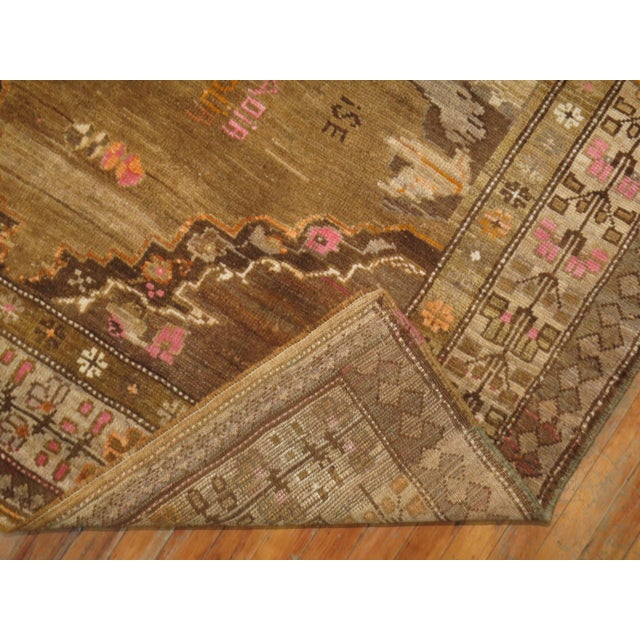 Vintage Zabihi Collection Double Lion Turkish Gallery Size Runner - 5'7" x 11'10" For Sale - Image 9 of 12