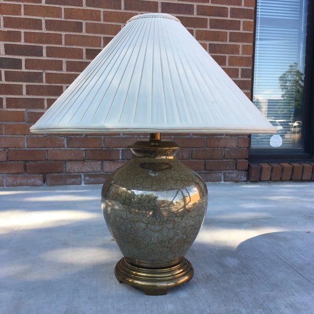Chinoiserie Porcelain Ginger Jar Lamp With Brass Base & Shade by Frederick Cooper For Sale - Image 13 of 13