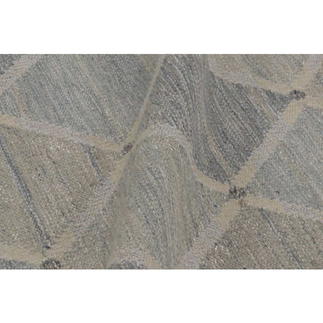 Textile Rug & Kilim’s Scandinavian-Inspired Rug, Slate & Silver With Geometric Patterns For Sale - Image 7 of 8