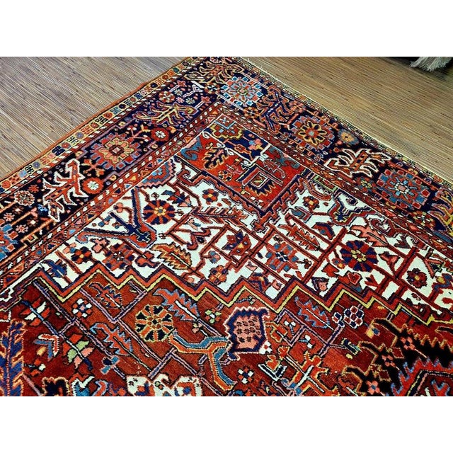 Red Middle Eastern Rug in Virgin Wool For Sale - Image 8 of 11