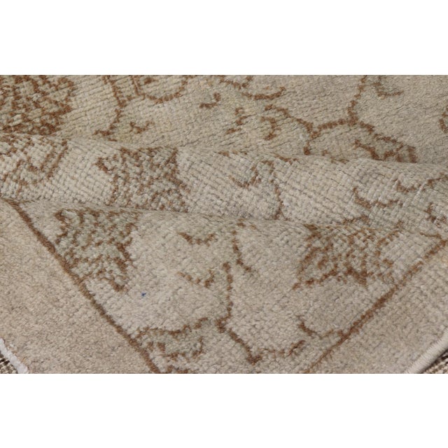 Vintage Turkish Oushak Runner With Light Brown All-Over Latticework Design 2'1'' X 8'7'' For Sale - Image 11 of 12