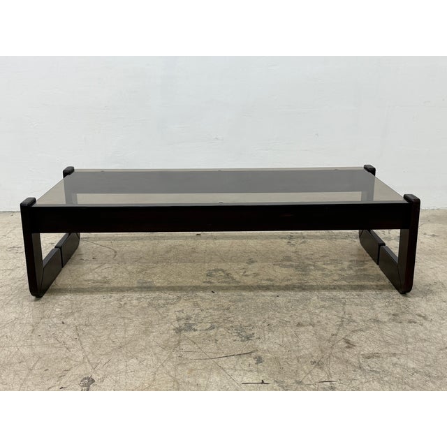 Percival Lafer Mp-97 Rosewood and Smoked Glass Coffee or Cocktail Table, 1970s