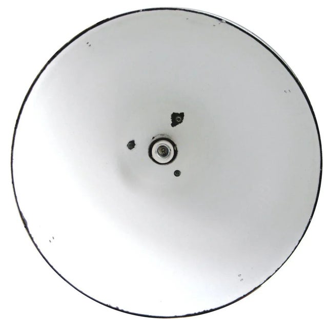 Industrial Mid-Century Industrial Black Enamel Factory Pendant Lamp For Sale - Image 3 of 9