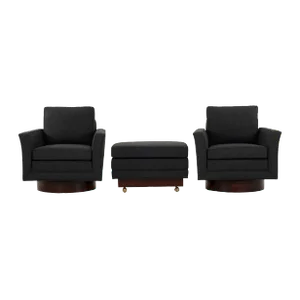 1950s Harvey Probber Lounge Chairs and Ottoman-3 Pieces