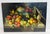 Up for sale is a large vintage original oil painting by artist P. Loosestrife, featuring a still life of fruit. This...