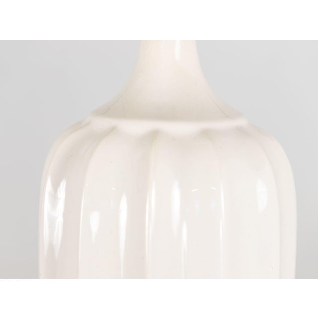 White Mid Century White Ceramic and Walnut Table Lamp, Denmark 1960s For Sale - Image 8 of 8