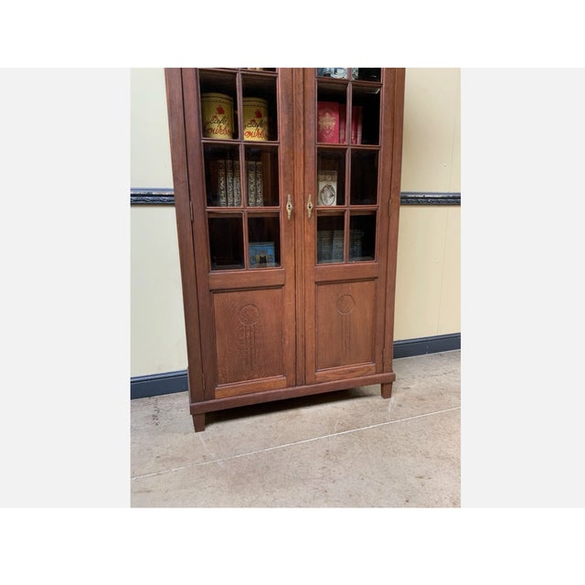 Wood Antique Art Nouveau Display Cabinet, 1915 For Sale - Image 7 of 10
