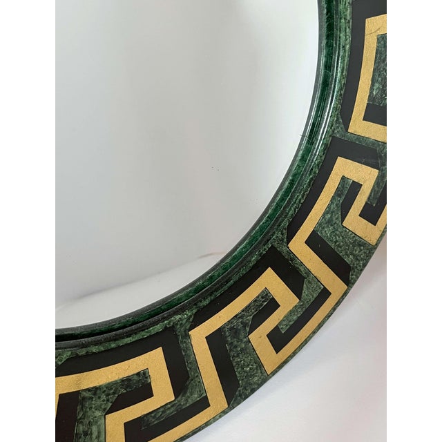 Glass 20th Century Greek Key Round Mirror by Fornasetti For Sale - Image 7 of 13