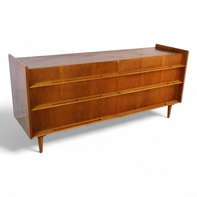 Mid-Century Modern Edmund Spence Vintage Swedish Mid Century Modern 6 Drawer Lowboy Dresser C. 1960s, Attributed For Sale - Image 3 of 4